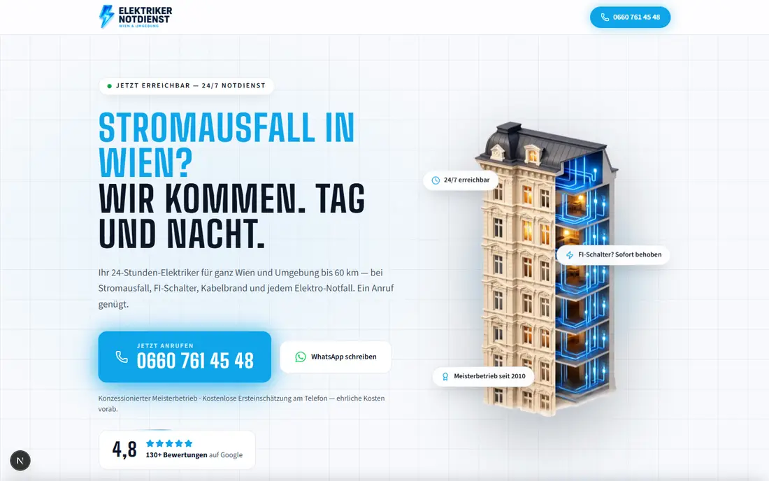 EIB Elektroinstallationen — Website von WebArs